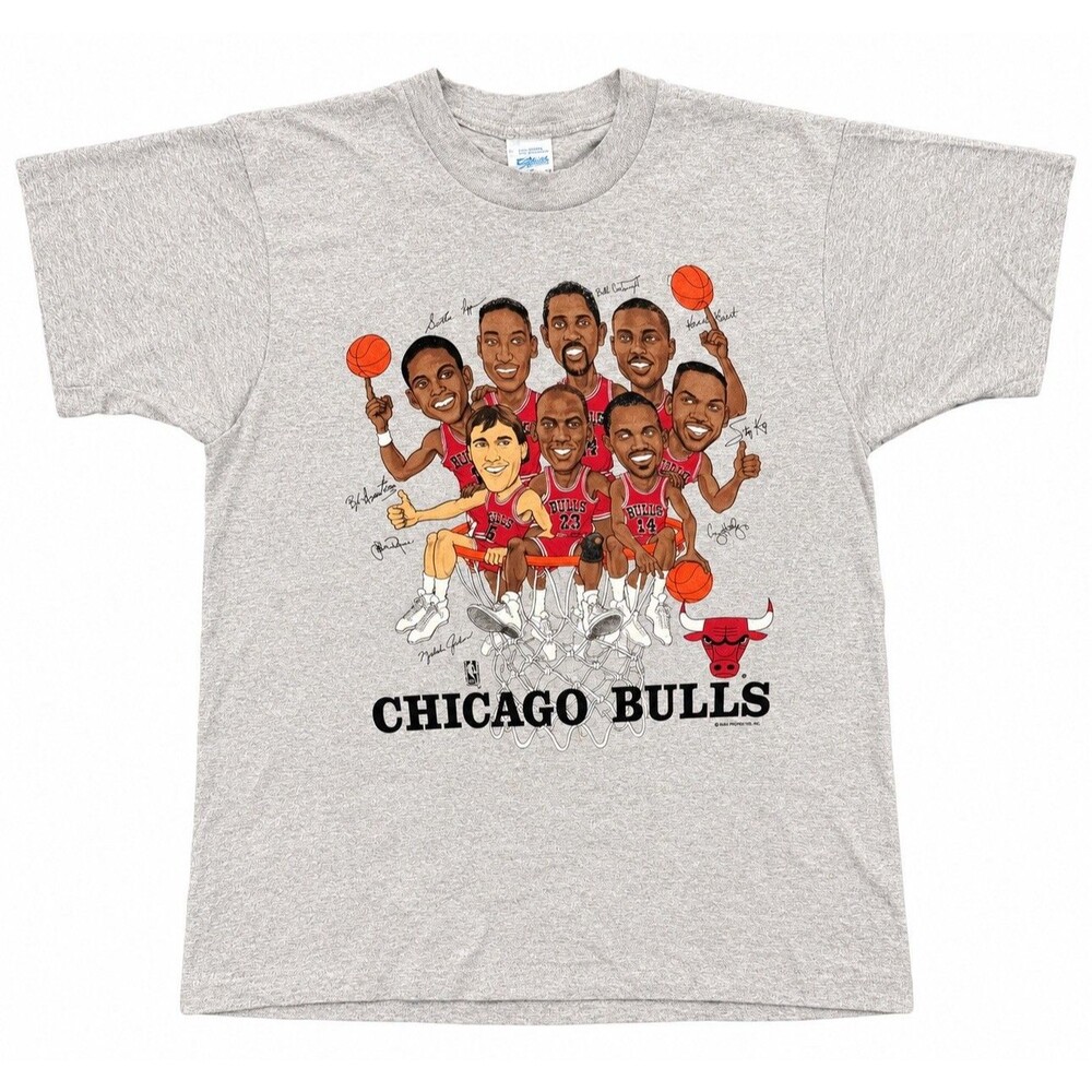 Vintage Chicago Bulls Salem Sportswear Michael Jordan Caricature Shirt Large 80s